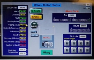 Screen example:  The HMI interface to access the internal logic.