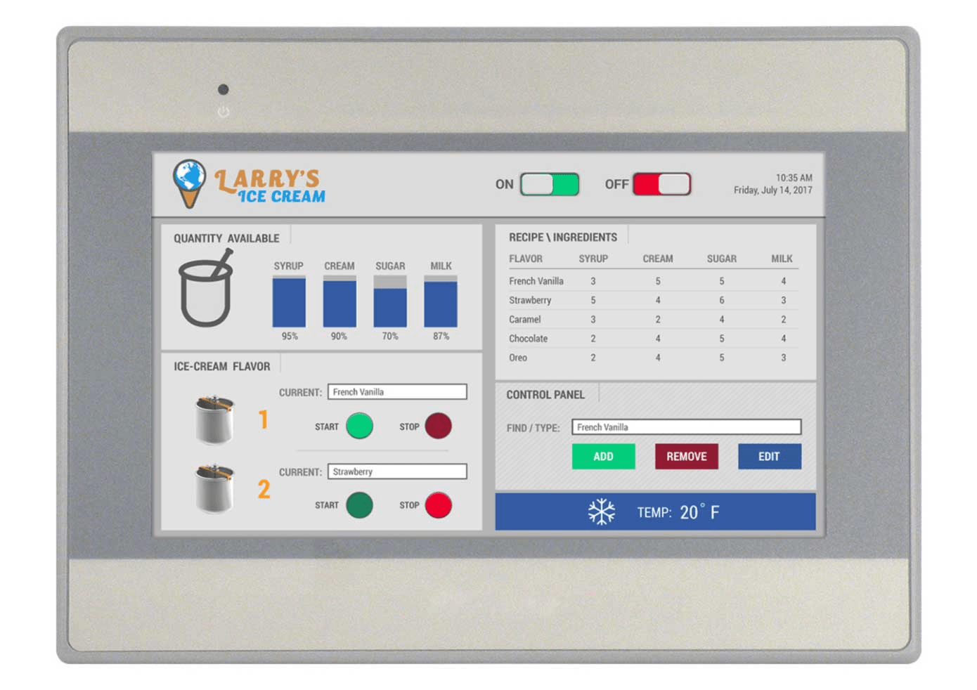 7 inch Advanced HMI with Touchscreen and Graphic User Interface