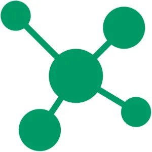 Icon representing easy connectivity, showing interconnected nodes, symbolizing one of the reasons to switch to Maple Systems PLC for their seamless integration capabilities.