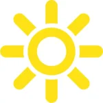 Icon of the Sun, depicting the importance of screen brightness when choosing an industrial monitor.