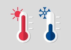 Image of two thermometers, depicting the importance of operating temperature range when selecting an industrial monitor